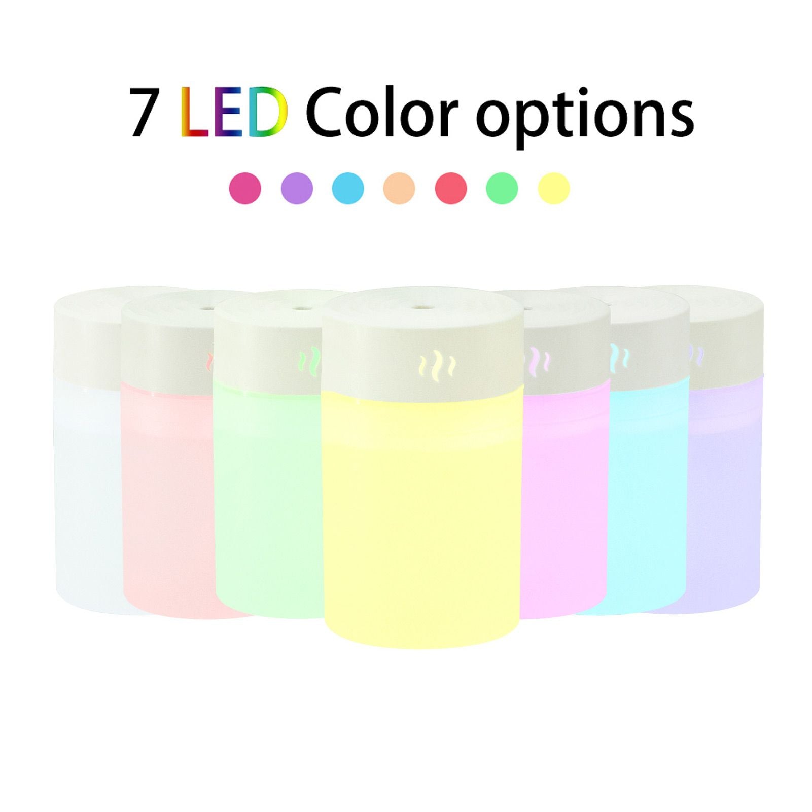 Mini Humidifier 260ml Colorful LED Light USB Charge Simple White Portable Desk Humidifier for Bedroom Office V1294-YM0521-3113230092111