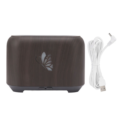 150ml Flame Diffuser Humidifier Prevents Dryness Silent Operation Wood Grain Humidifier with 7 Color Lights V1294-YM0521-3113230092511