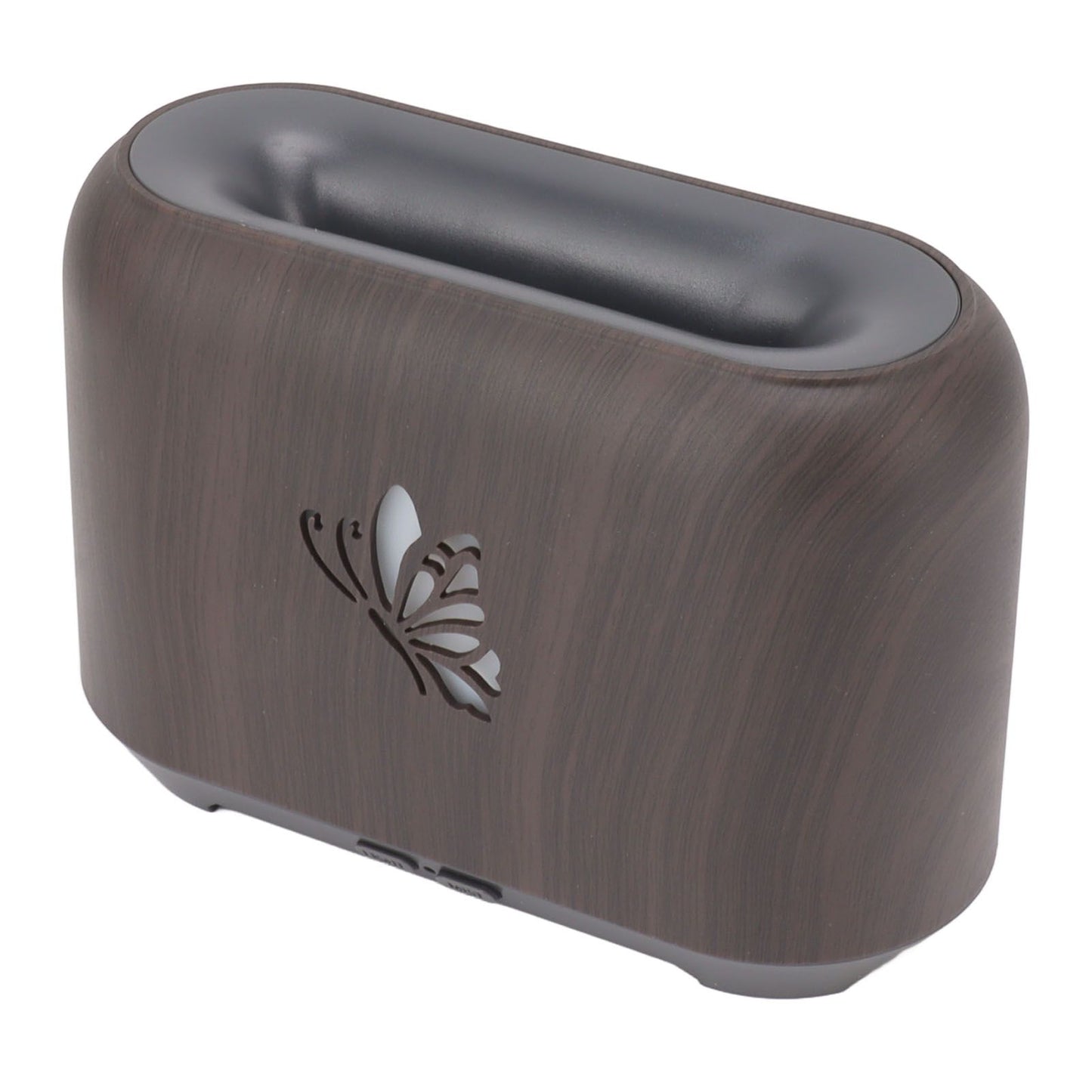 150ml Flame Diffuser Humidifier Prevents Dryness Silent Operation Wood Grain Humidifier with 7 Color Lights V1294-YM0521-3113230092511