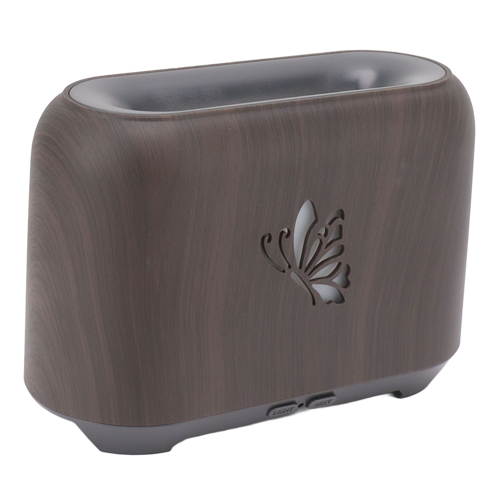 150ml Flame Diffuser Humidifier Prevents Dryness Silent Operation Wood Grain Humidifier with 7 Color Lights V1294-YM0521-3113230092511
