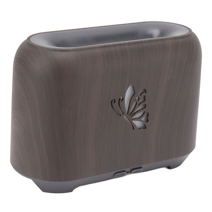 150ml Flame Diffuser Humidifier Prevents Dryness Silent Operation Wood Grain Humidifier with 7 Color Lights V1294-YM0521-3113230092511