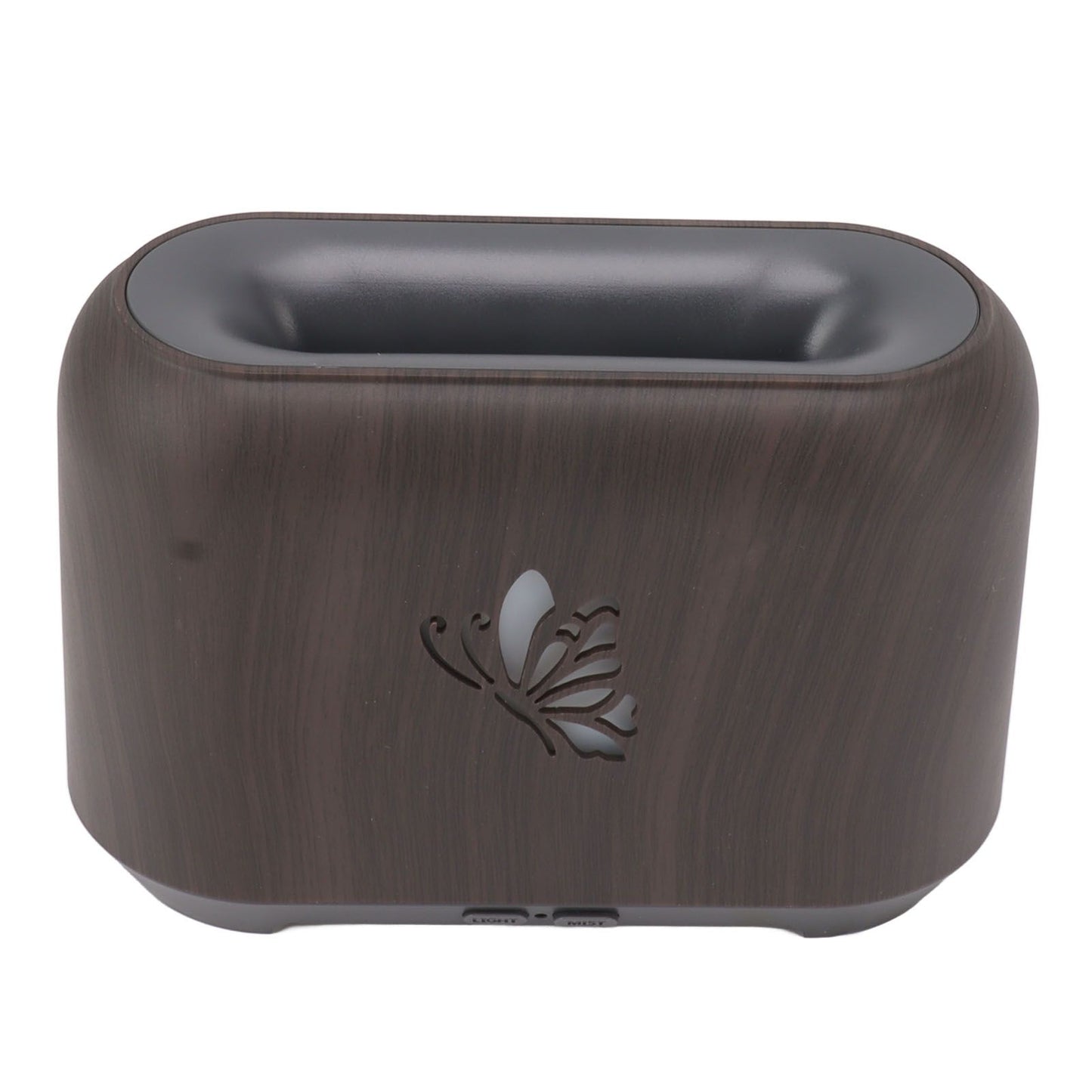 150ml Flame Diffuser Humidifier Prevents Dryness Silent Operation Wood Grain Humidifier with 7 Color Lights V1294-YM0521-3113230092511