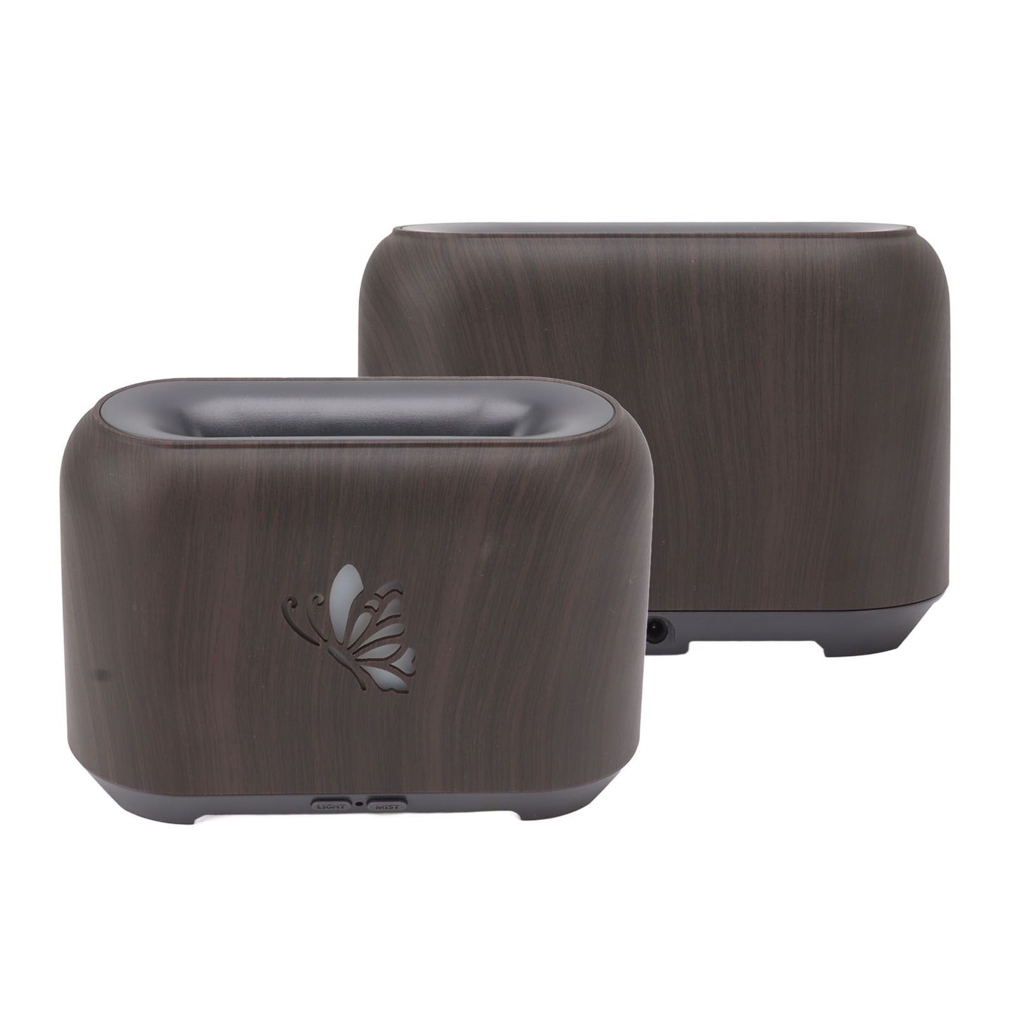 150ml Flame Diffuser Humidifier Prevents Dryness Silent Operation Wood Grain Humidifier with 7 Color Lights V1294-YM0521-3113230092511