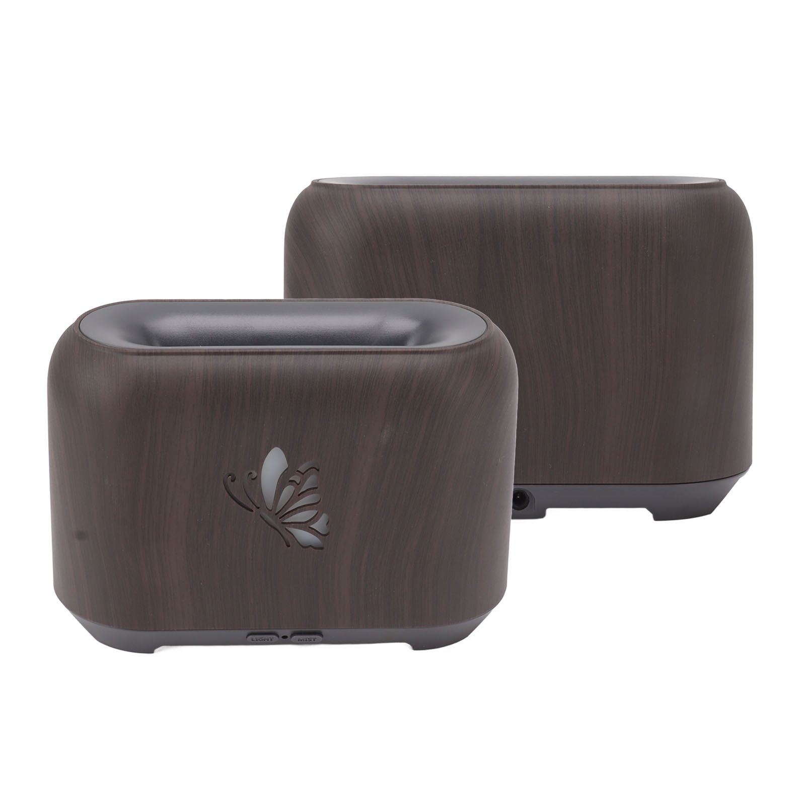 150ml Flame Diffuser Humidifier Prevents Dryness Silent Operation Wood Grain Humidifier with 7 Color Lights V1294-YM0521-3113230092511