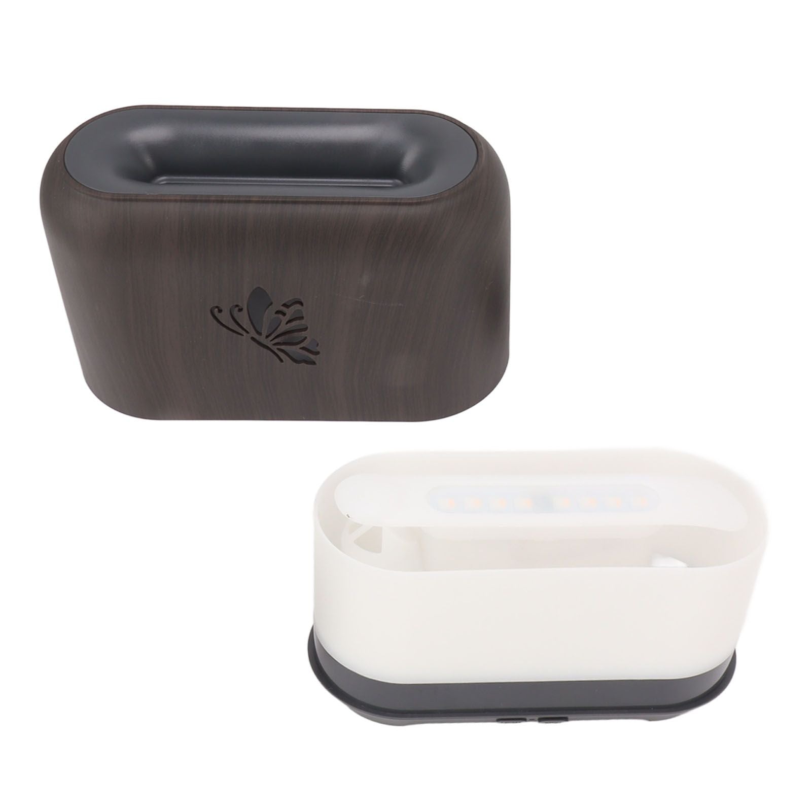 150ml Flame Diffuser Humidifier Prevents Dryness Silent Operation Wood Grain Humidifier with 7 Color Lights V1294-YM0521-3113230092511