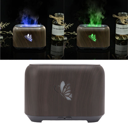 150ml Flame Diffuser Humidifier Prevents Dryness Silent Operation Wood Grain Humidifier with 7 Color Lights V1294-YM0521-3113230092511