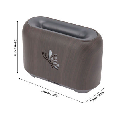 150ml Flame Diffuser Humidifier Prevents Dryness Silent Operation Wood Grain Humidifier with 7 Color Lights V1294-YM0521-3113230092511