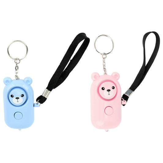 2PCS Safety Alarm Bear Style Emergency Alarms Keychain Protection Devices for Women Girls Kids Elderly Pink V1294-YM0521-3113230103216