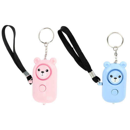 2PCS Safety Alarm Bear Style Emergency Alarms Keychain Protection Devices for Women Girls Kids Elderly Pink V1294-YM0521-3113230103216