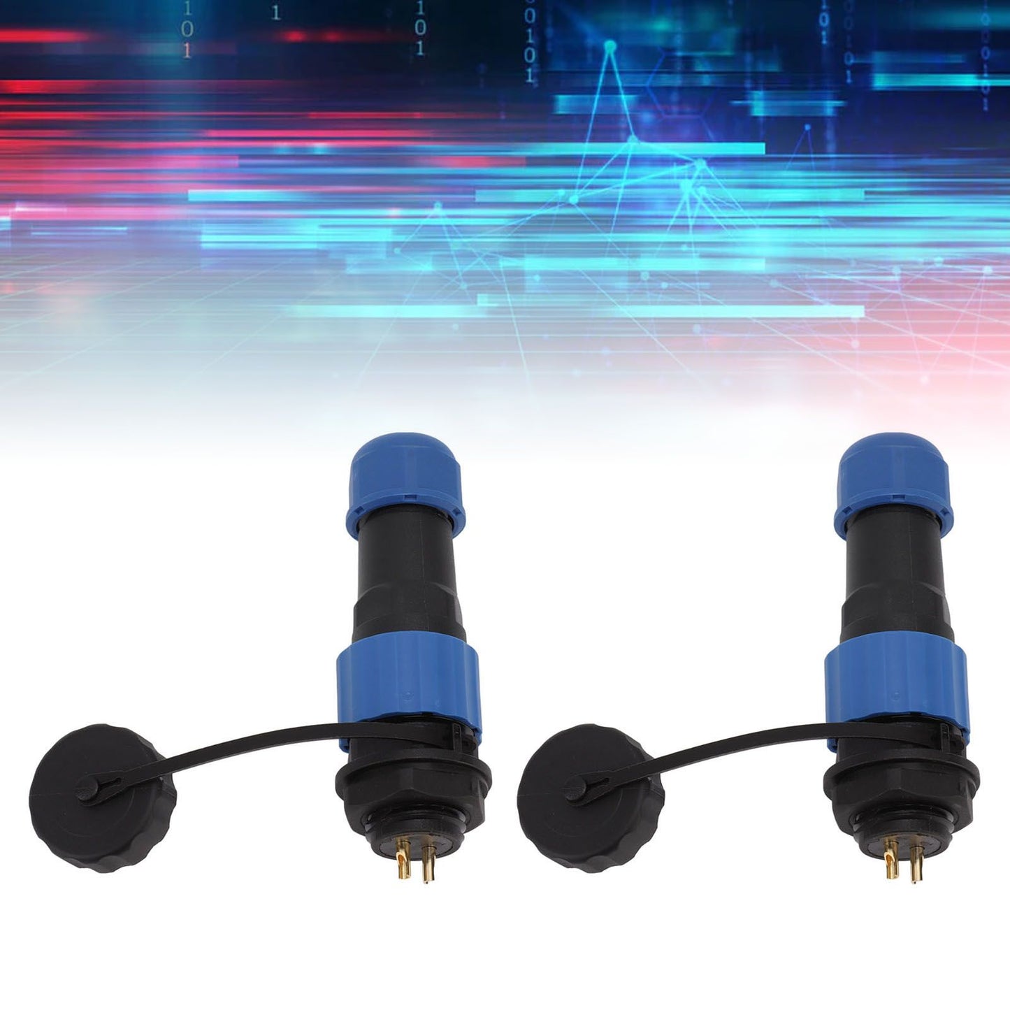 2Pcs SD16 IP68 Waterproof Aviation Connector SD16 Female Plug Male Socket G3/8 Thread SD16 2Pin Rear Nut V1294-YM0521-3114220111911