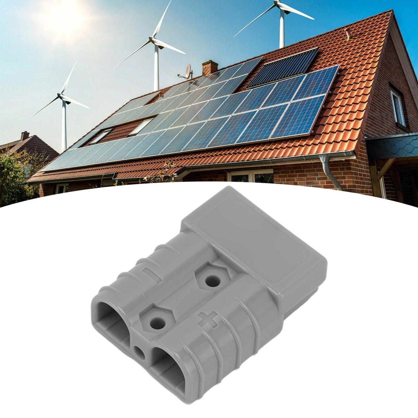 50A 600V Connector Double Pole High Current Power Supply Plug Connector for Solar Panel Dual Battery System V1294-YM0521-3114220113611