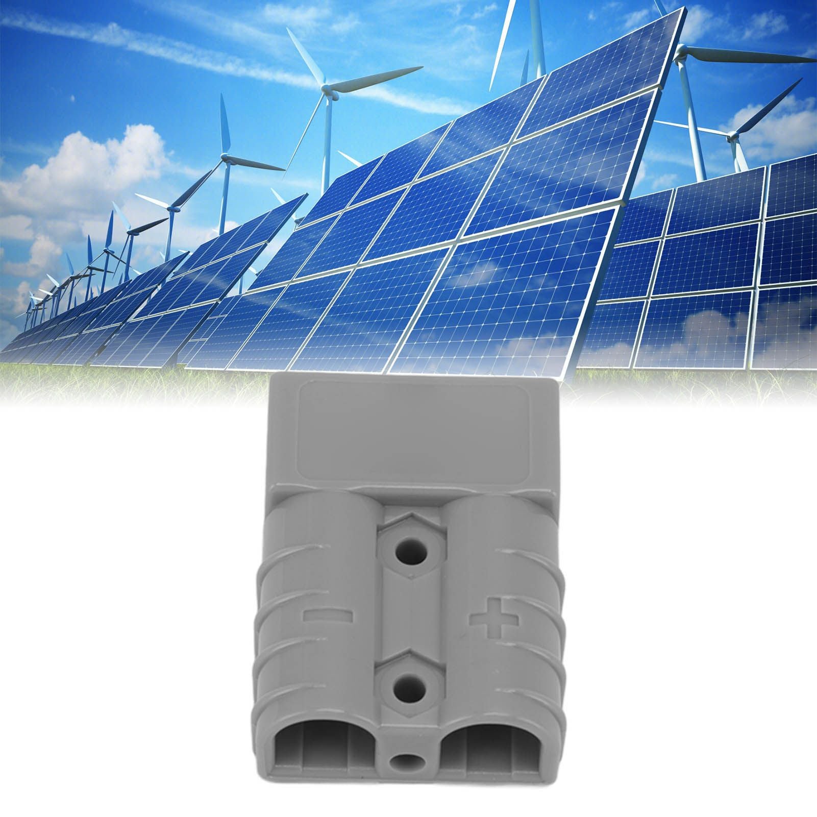 50A 600V Connector Double Pole High Current Power Supply Plug Connector for Solar Panel Dual Battery System V1294-YM0521-3114220113611