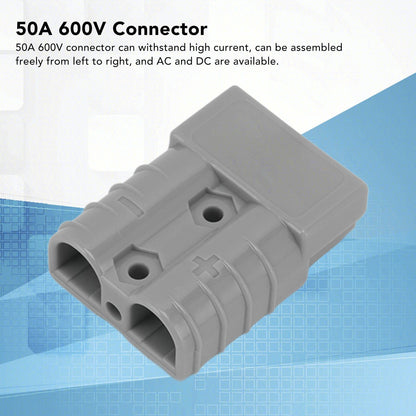 50A 600V Connector Double Pole High Current Power Supply Plug Connector for Solar Panel Dual Battery System V1294-YM0521-3114220113611