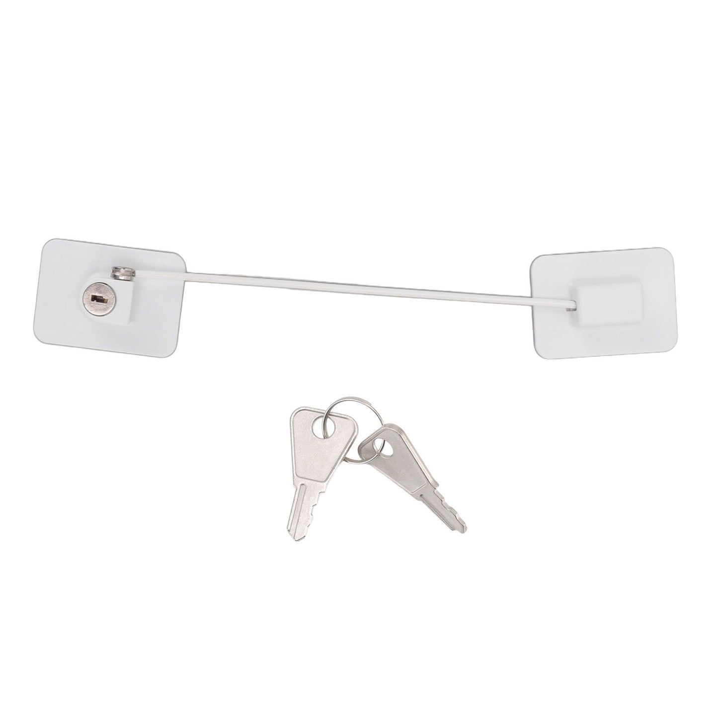 Refrigerator Lock White Childproof Freezer Lock Child Safety Cabinet Drawer Lock with 2 Keys V1294-YM0521-3114220114811