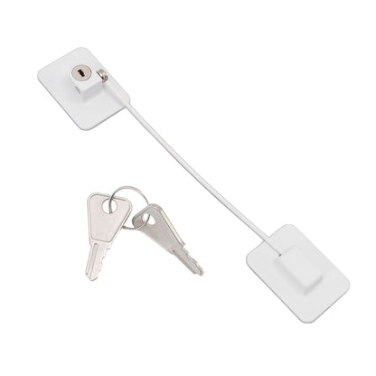 Refrigerator Lock White Childproof Freezer Lock Child Safety Cabinet Drawer Lock with 2 Keys V1294-YM0521-3114220114811