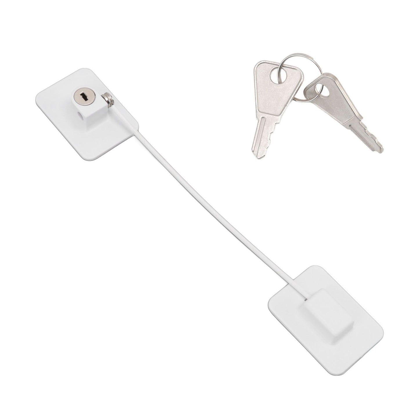 Refrigerator Lock White Childproof Freezer Lock Child Safety Cabinet Drawer Lock with 2 Keys V1294-YM0521-3114220114811