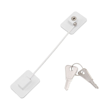 Refrigerator Lock White Childproof Freezer Lock Child Safety Cabinet Drawer Lock with 2 Keys V1294-YM0521-3114220114811
