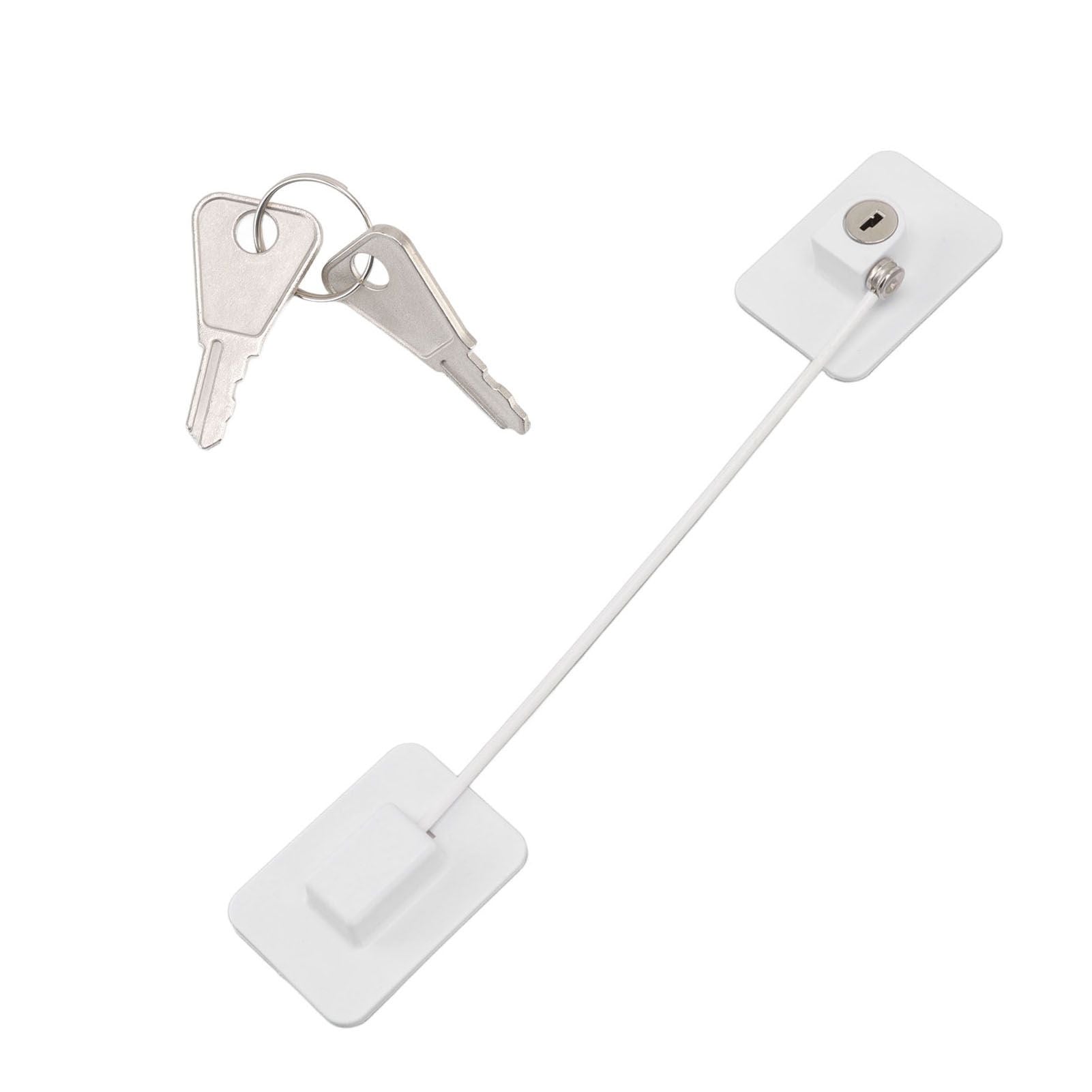 Refrigerator Lock White Childproof Freezer Lock Child Safety Cabinet Drawer Lock with 2 Keys V1294-YM0521-3114220114811