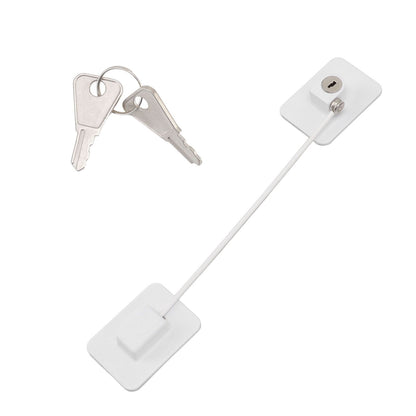 Refrigerator Lock White Childproof Freezer Lock Child Safety Cabinet Drawer Lock with 2 Keys V1294-YM0521-3114220114811