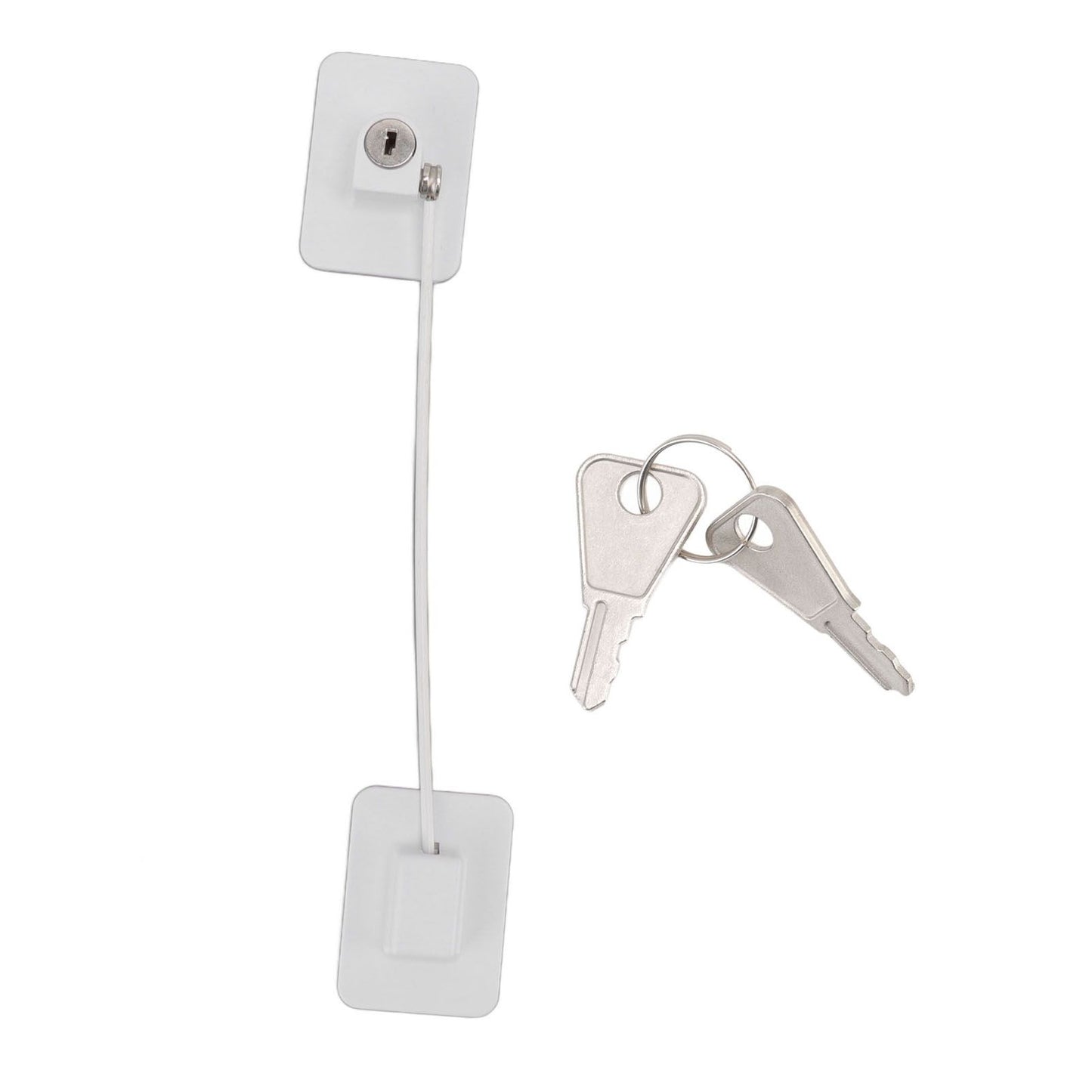 Refrigerator Lock White Childproof Freezer Lock Child Safety Cabinet Drawer Lock with 2 Keys V1294-YM0521-3114220114811