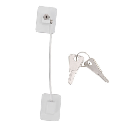 Refrigerator Lock White Childproof Freezer Lock Child Safety Cabinet Drawer Lock with 2 Keys V1294-YM0521-3114220114811