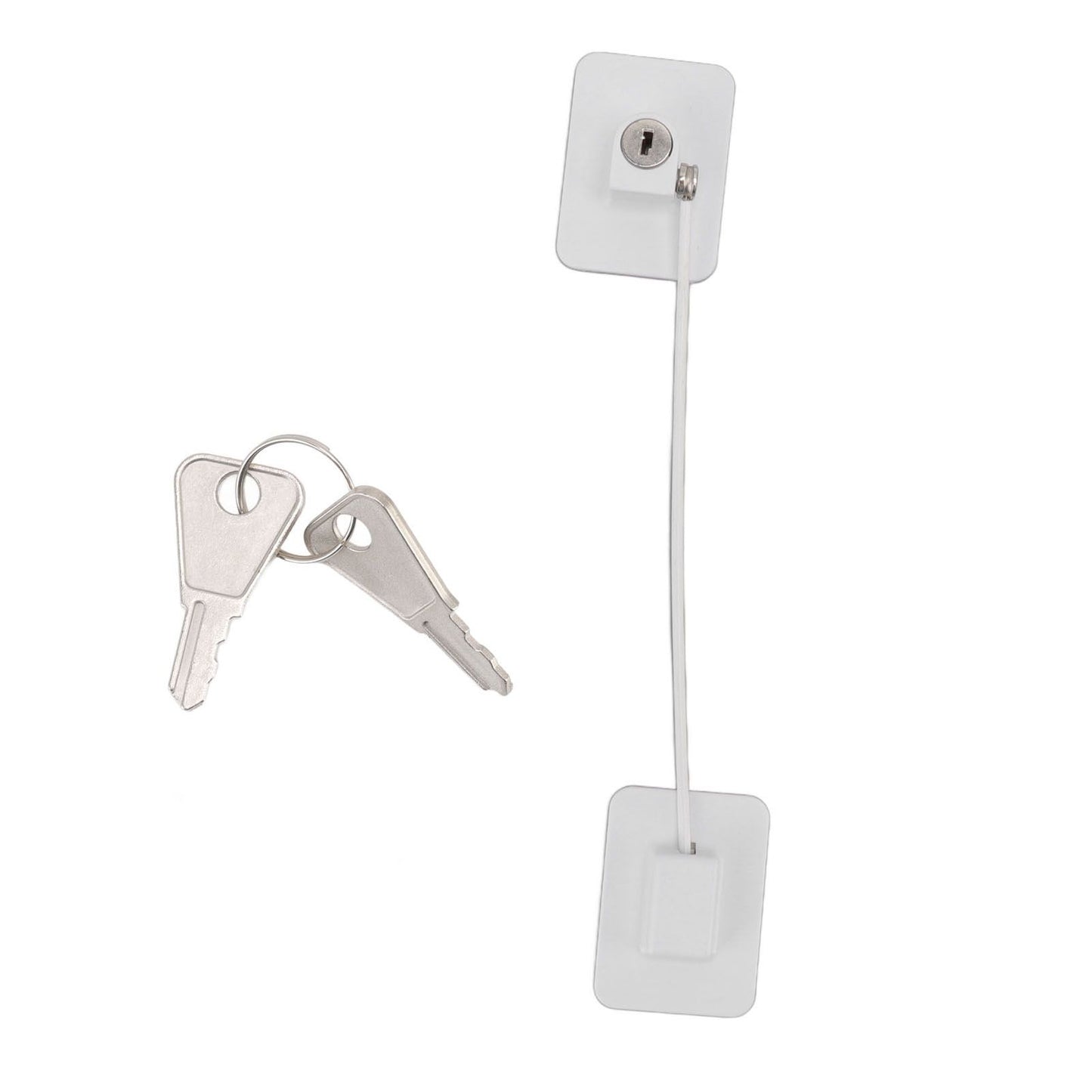 Refrigerator Lock White Childproof Freezer Lock Child Safety Cabinet Drawer Lock with 2 Keys V1294-YM0521-3114220114811