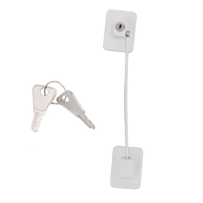 Refrigerator Lock White Childproof Freezer Lock Child Safety Cabinet Drawer Lock with 2 Keys V1294-YM0521-3114220114811