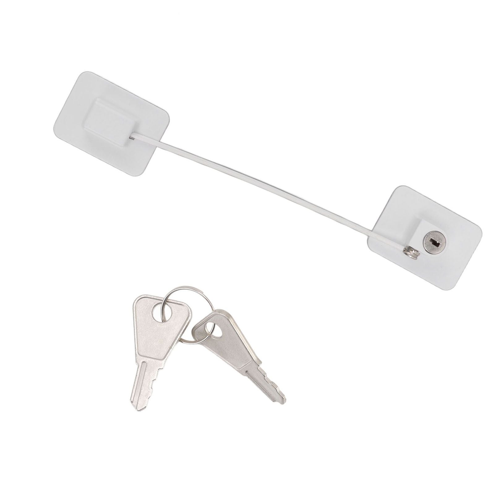 Refrigerator Lock White Childproof Freezer Lock Child Safety Cabinet Drawer Lock with 2 Keys V1294-YM0521-3114220114811