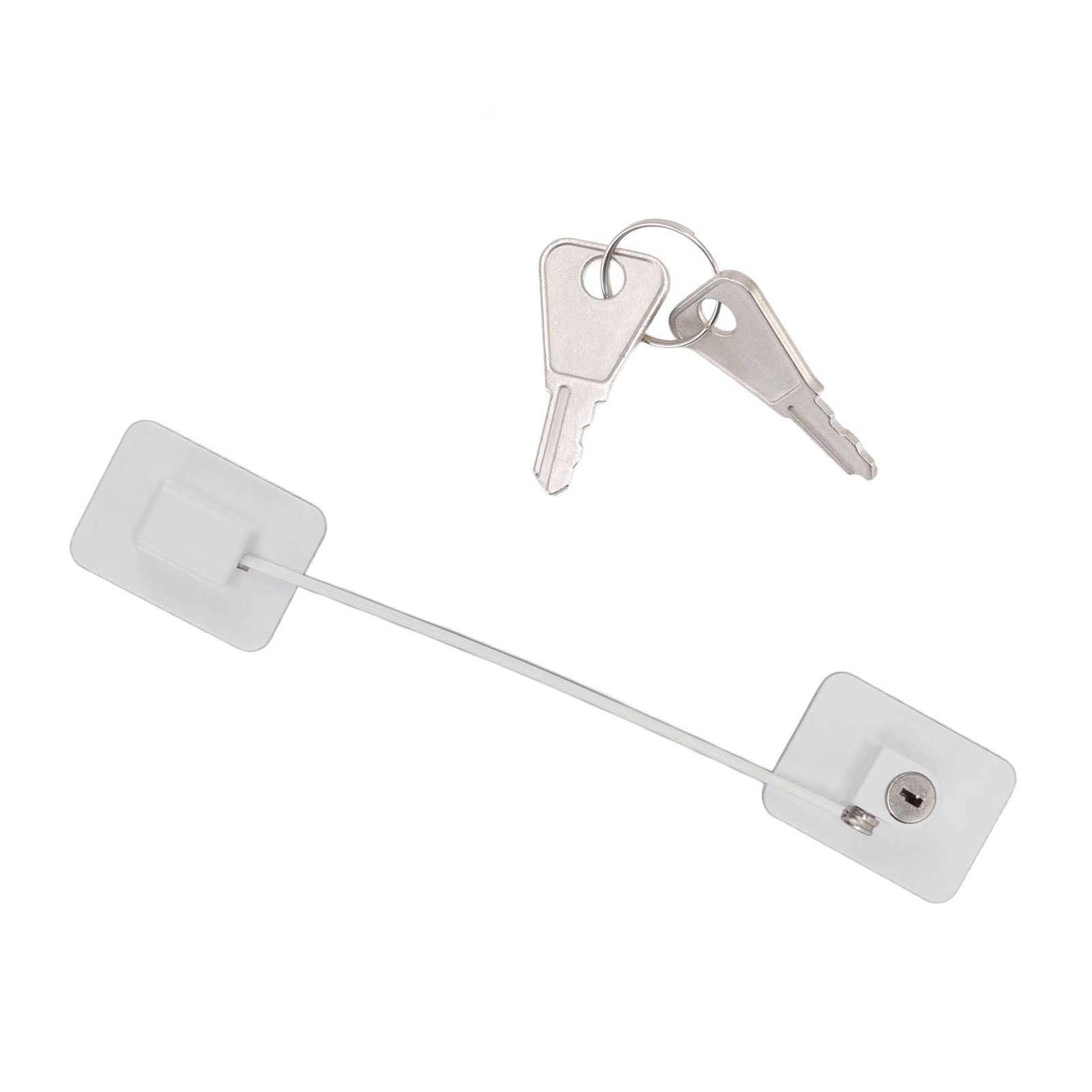 Refrigerator Lock White Childproof Freezer Lock Child Safety Cabinet Drawer Lock with 2 Keys V1294-YM0521-3114220114811
