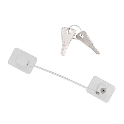 Refrigerator Lock White Childproof Freezer Lock Child Safety Cabinet Drawer Lock with 2 Keys V1294-YM0521-3114220114811