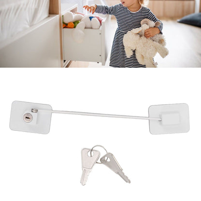 Refrigerator Lock White Childproof Freezer Lock Child Safety Cabinet Drawer Lock with 2 Keys V1294-YM0521-3114220114811