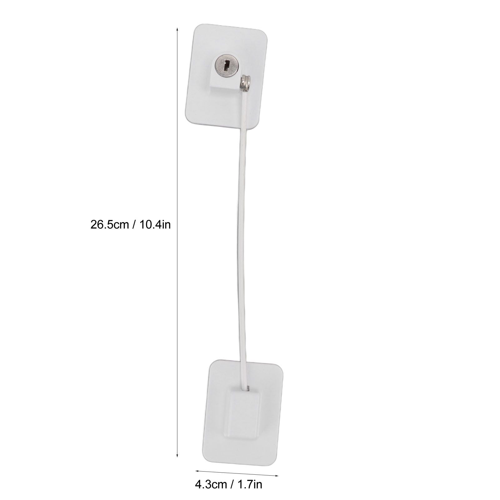 Refrigerator Lock White Childproof Freezer Lock Child Safety Cabinet Drawer Lock with 2 Keys V1294-YM0521-3114220114811