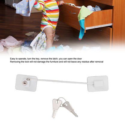 Refrigerator Lock White Childproof Freezer Lock Child Safety Cabinet Drawer Lock with 2 Keys V1294-YM0521-3114220114811
