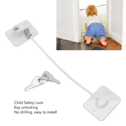 Cable Restrictor Lock Key Unlocking Window Lock Cable Restrictor Child Safety Lock for Refrigerators Doors V1294-YM0521-3114220114911