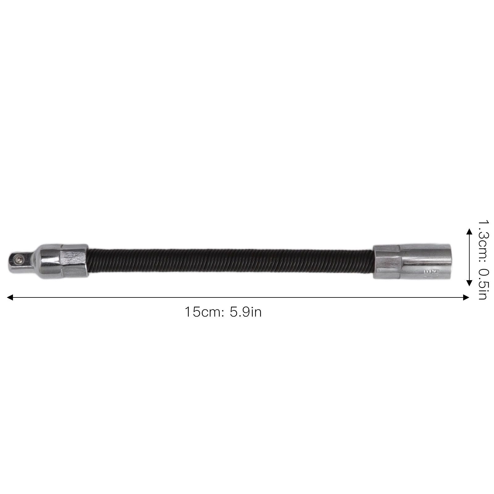 Wrench Extension Rod Bendable Universal Flexible Shaft Sleeve Extension Bar for Factory Workshop Black 1/4 V1294-YM0521-3114220116811
