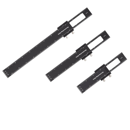 3 Pcs Woodworking Ruler Set Aluminium Alloy T Type Scribing Marking Measuring Ruler with Slide Stops V1294-YM0521-3114220118611