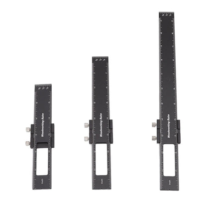 3 Pcs Woodworking Ruler Set Aluminium Alloy T Type Scribing Marking Measuring Ruler with Slide Stops V1294-YM0521-3114220118611
