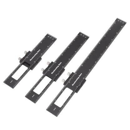 3 Pcs Woodworking Ruler Set Aluminium Alloy T Type Scribing Marking Measuring Ruler with Slide Stops V1294-YM0521-3114220118611
