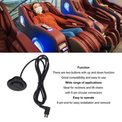 Lift Chair Hand Control 2 Push Button 8 Pin Universal Power Recliner Remote Handset Controller for Up and Down V1294-YM0521-3114230009811
