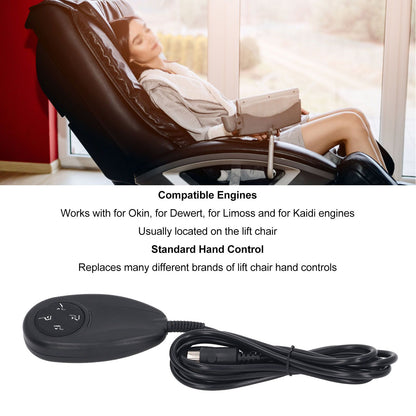 Lift Chair Remote 4 Buttons 5 Pin Up Down Replacement Hand Control Handset for Power Recliner V1294-YM0521-3114230010011