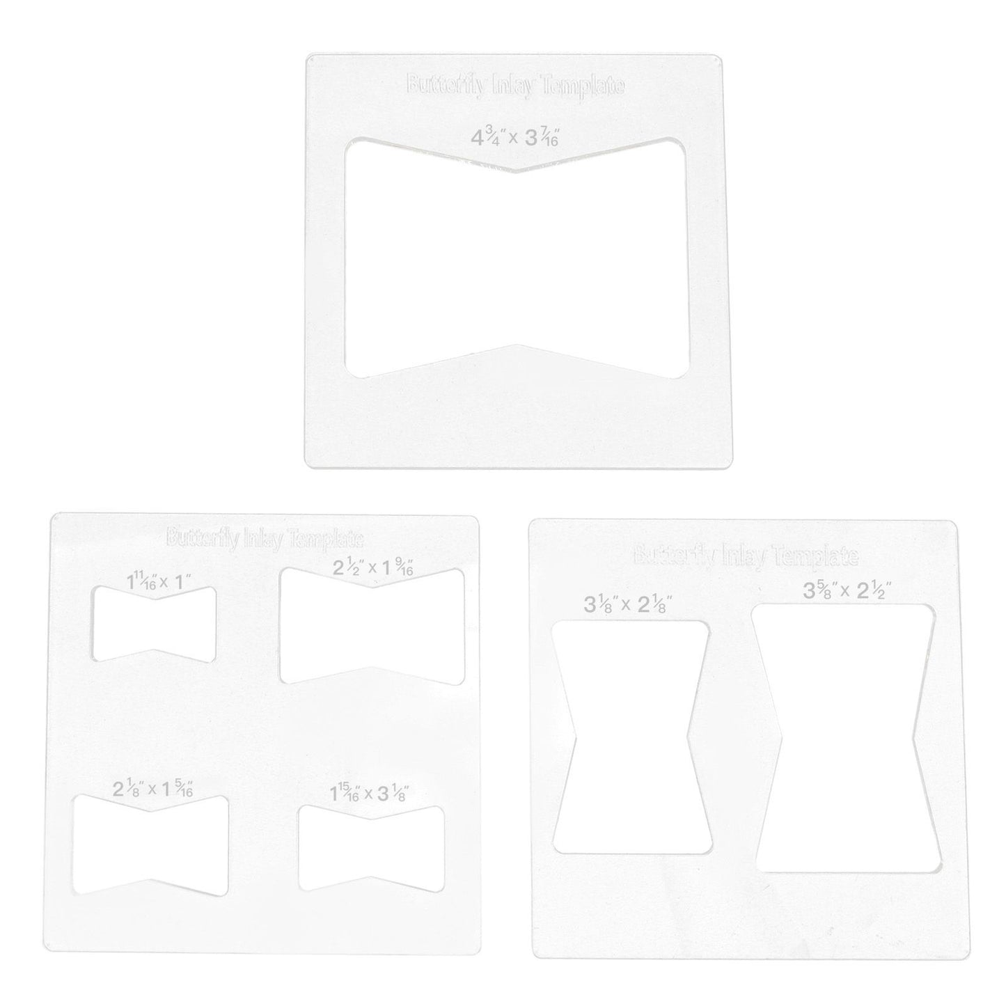 3Pcs 6x6 Inches Butterfly Key Inlay Template Router and Decorative Templates for Woodworking V1294-YM0521-3114230010411