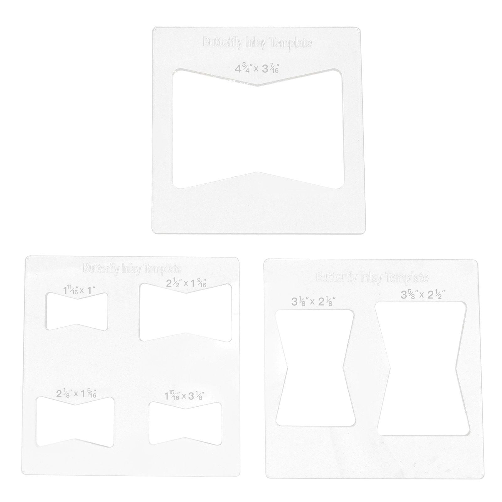 3Pcs 6x6 Inches Butterfly Key Inlay Template Router and Decorative Templates for Woodworking V1294-YM0521-3114230010411
