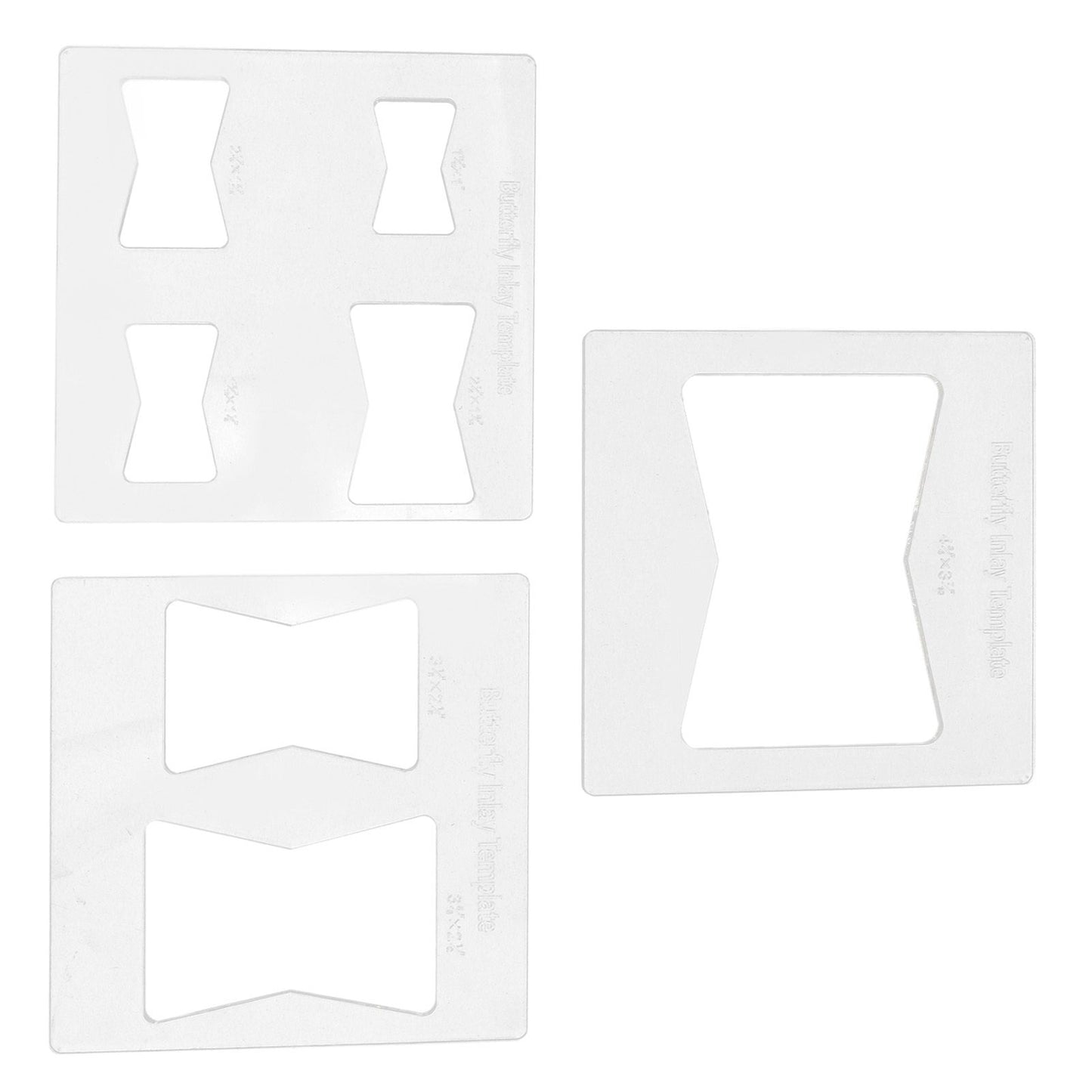 3Pcs 6x6 Inches Butterfly Key Inlay Template Router and Decorative Templates for Woodworking V1294-YM0521-3114230010411