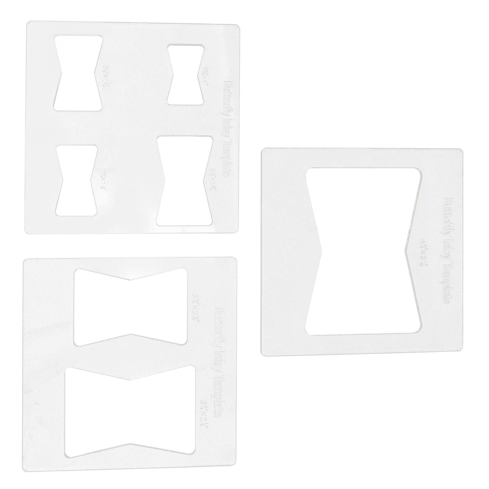 3Pcs 6x6 Inches Butterfly Key Inlay Template Router and Decorative Templates for Woodworking V1294-YM0521-3114230010411