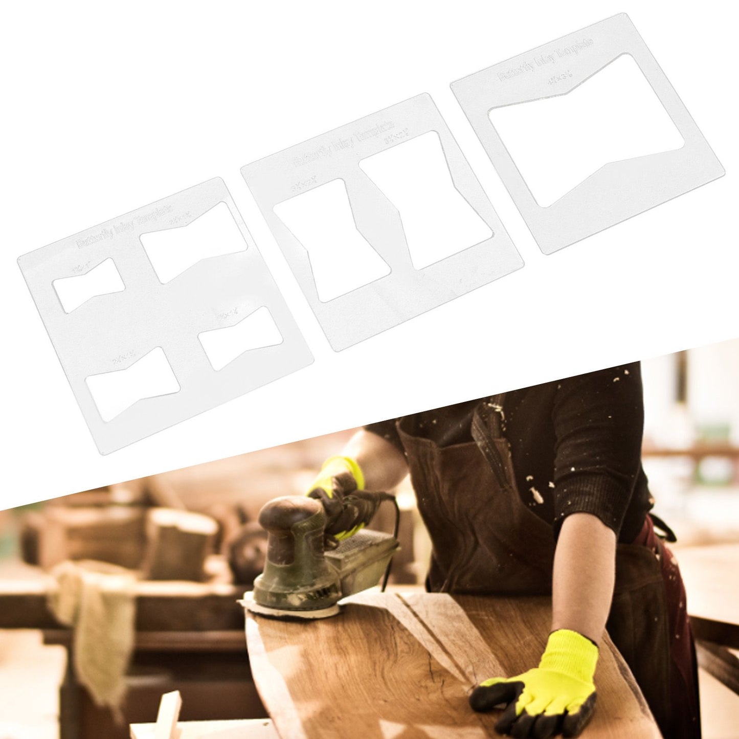 3Pcs 6x6 Inches Butterfly Key Inlay Template Router and Decorative Templates for Woodworking V1294-YM0521-3114230010411