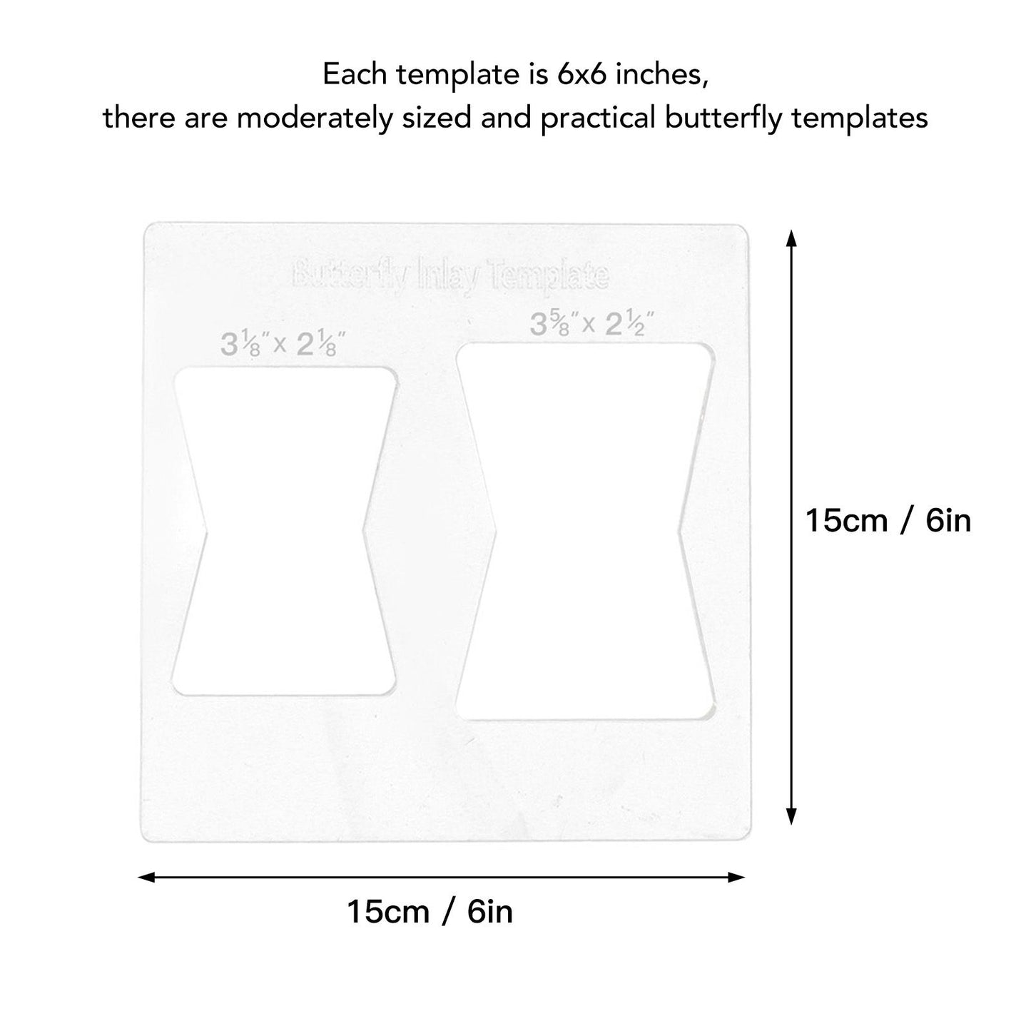 3Pcs 6x6 Inches Butterfly Key Inlay Template Router and Decorative Templates for Woodworking V1294-YM0521-3114230010411