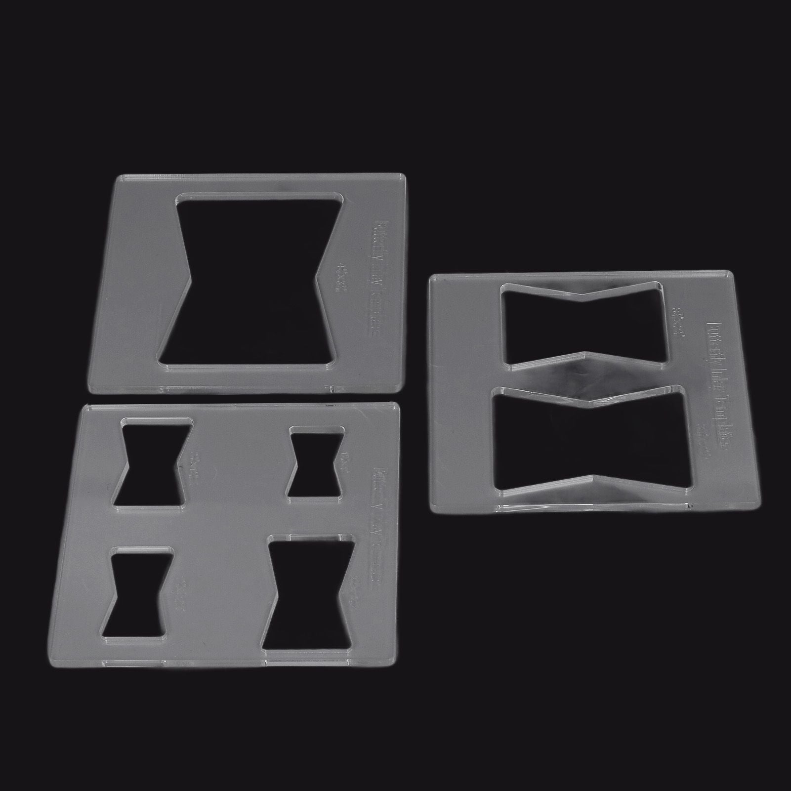 3Pcs 6x6 Inches Butterfly Key Inlay Template Router and Decorative Templates for Woodworking V1294-YM0521-3114230010411
