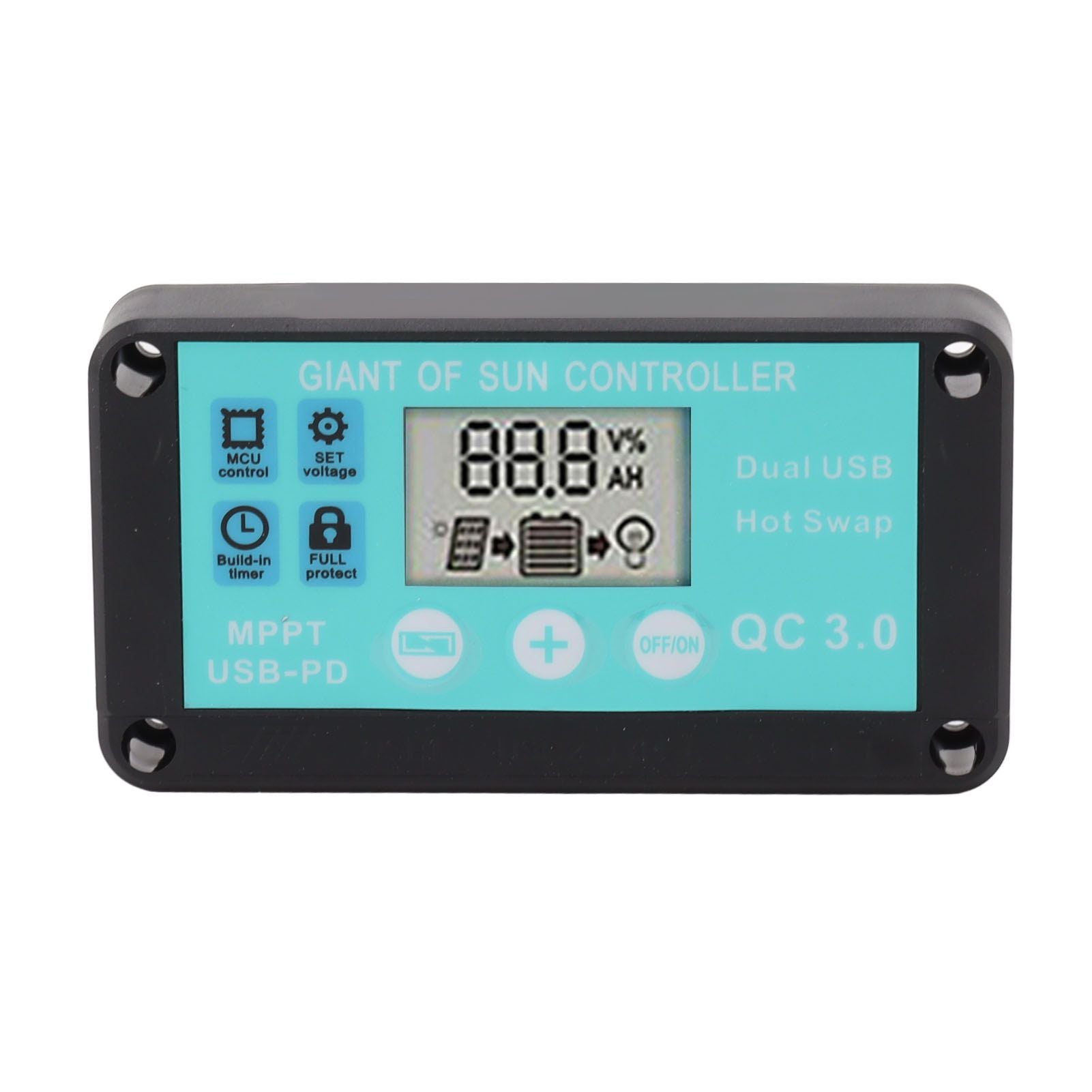 Solar Charge Controller Dual USB Output Fast Charging Solar Panel Regulator 12V/24V for Household Industry 30A V1294-YM0521-3114230012212