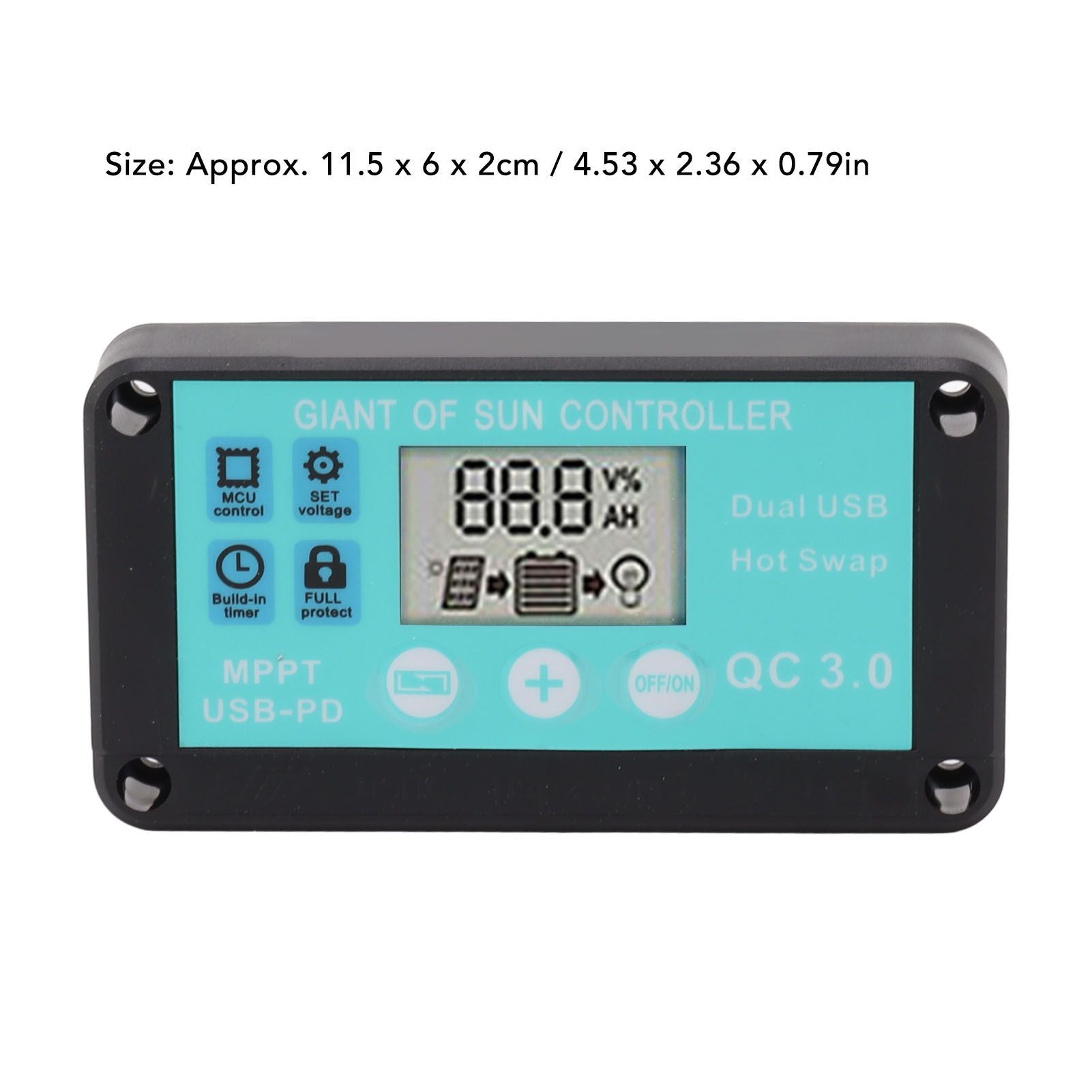 Solar Charge Controller Dual USB Output Fast Charging Solar Panel Regulator 12V/24V for Household Industry 30A V1294-YM0521-3114230012212