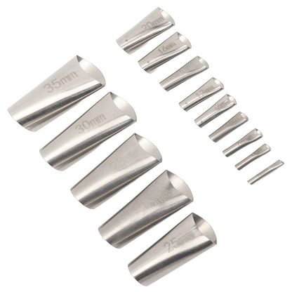 14pcs Caulking Nozzle Applicator 45 Degree Professional Stainless Steel Caulking Finisher Kit for Bathrooms V1294-YM0521-3114230012311